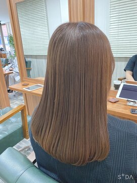 ビーチ ヘア メイク 綱島店(BEACH hair make) セミロング/ミルクティーストレート/こっくりカラー/うる艶髪