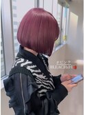 ピンクカラー×ボブ