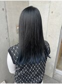 ナチュラルブルーブラック艶感ストレート美肌透明感ブルーカラー