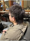 コリアンツーブロックショートウルフ　ミックスパーマ