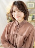 ナチュラルくびレイヤー前下がりボブパーマa戸頭20代30代40代