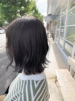 チャプター 問屋町(chapter)&nbsp;ブリーチなし赤み消しグレージュブラック外はねヘイリーボブ韓国