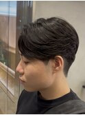 曲がる縮毛矯正毛流れナチュラルセンターパートニュアンスパーマ