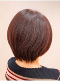 ショートボブ×ピンクブラウン