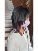 ウルフカット×インナーカラー