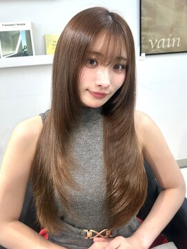 ヴェイン 渋谷(vain) 赤み消しブラウン垢抜けヘアレイヤーカットワンカールレイヤー