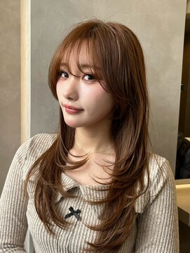 オムニス 表参道(Omnis) ザクザクレイヤーハッシュカットワンカールレイヤーロング表参道