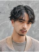 センターパートシャドウパーマスパイラルパーマ大人メンズヘア