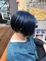 ヲタクに美容室は難しい。&nbsp;地毛ベース×ブルーアンブレラカラー