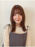 ふんわりレイヤー×やわらか暖色ブラウン