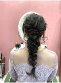 ロングの編みおろし