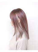 インナーカラー#ミディアムレイヤー#ケアブリーチ#ダブルカラー