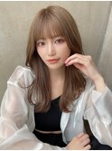 20代30代大人かわいいセミロングヘア★クリスタルベージュ