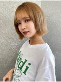 グレーベージュ/ケアブリーチ/マチルダボブ斜め前髪[仙台]