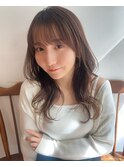 大人かわいいくびレイヤー顔まわりレイヤーカットピンクベージュ