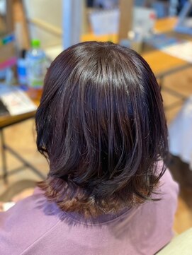 ヘアーショップ エヌアンドエー 越谷店(hair shop N&A) 外ハネ裾カラー/ウェーブボブ/髪質改善ケア/デジパ