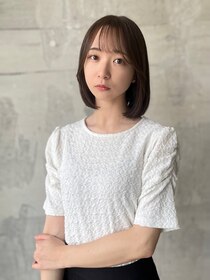 フレーム 博多店(FRAME) ミルクティーグレージュ×前上がりボブ顔周りカット【福岡博多】