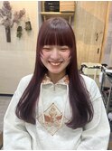 レッドブラウン/フェイスレイヤー/ブリーチあり/恵比寿/代官山