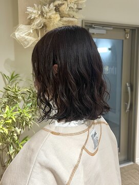 クーナバイトマト 横浜(Cuna by TOMTO) 【KANO】コテ巻き風パーマ ボブパーマ ラベンダーブラウン