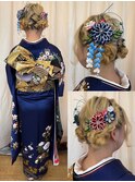 編み込みツインお団子