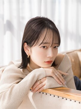 エレノア 自由が丘店(Eleanor) パツボブ/20代30代40代50代/暗色/耳掛けボブ