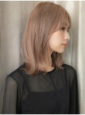ホワイトブロンドくびれヘアミディアムウルフY戸田公園20代30代