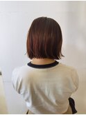 ボブ×くすみオレンジ