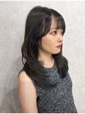 レイヤーカット/ハイレイヤー/ブルーブラック/透明感カラー