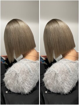 ローリン(Rolling) 【Motoki】 10代/パツッとボブ/くすみベージュ/天神大名