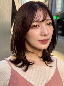 ガーデン 銀座(GARDEN) 顔周りレイヤー/小顔/モカブラウン/くびれミディアム/20代30代