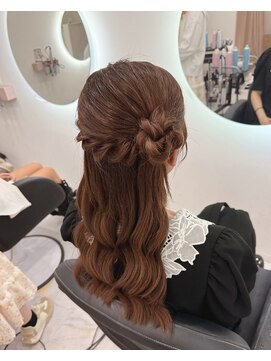 サイドお団子ハーフアップ/心斎橋ヘアセット