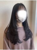 ロングレイヤー/ゆるふわカール/顔まわりカット