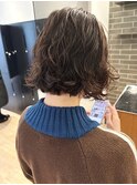 切りっぱなしパーマボブ