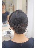 大きめサイド編みのアップスタイル