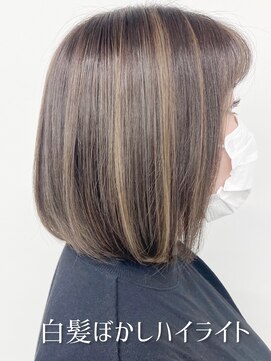 スタートウキョウ 渋谷(STAR TOKYO) 30代40代50代白髪ぼかしハイライト/小顔ボブ/くびれヘア