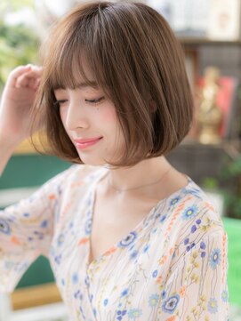 カバーヘア ブリス 戸田公園西口店(COVER HAIR bliss) 耳かけココアブラウンワンカール大人ボブc5戸田公園20代30代40代