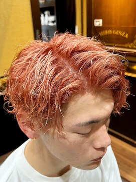 ヒロギンザバーバーショップ 大宮店(HIRO GINZA BARBER SHOP) 波巻きパーマ　メンズカラー