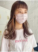 ブリーチインナーカラーピンクカラー前髪カットトリートメント
