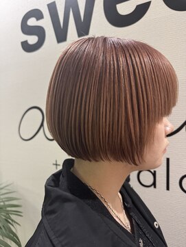 スウィープ 札幌大通(sweep) ピンクベージュ×ボブ