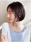 前下がりボブ/フレンチボブ/ナチュラルアッシュ/美髪