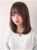 小顔前髪顔まわりカットミディアムレイヤーボブ10代20代30代40代
