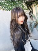 大人かわいいバレイヤージュブリーチハイライトショコラアッシュ