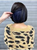 フェイスフレーミングボブインナーカラーボブ切りっぱなしボブ