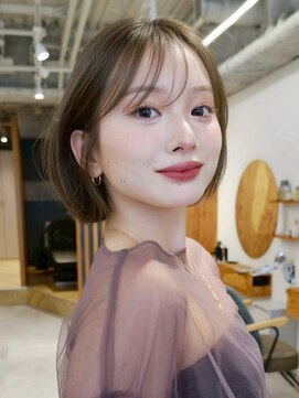 ノイカーム(noi Calm) ショートカットショートボブくびれヘアミルクティーベージュ韓国