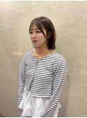 ミルクティーブロンド/ダークブルー/デジタルパーマ/名古屋栄