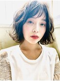 【モテ髪】ほつれウェーブボブ