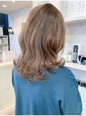 福山市美容室Caary人気 ロング ハイトーンベージュカラー 