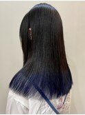△ブリーチありグラデーションカラー裾カラーブルー