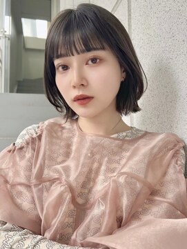 ミンクス渋谷スマートサロン(MINX shibuya smart salon) 前髪ぱっつん　くびれボブ　大人ガーリー