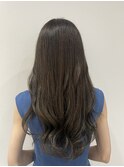 韓国風ロングヘア オリーブベージュ ナチュラルハイライト